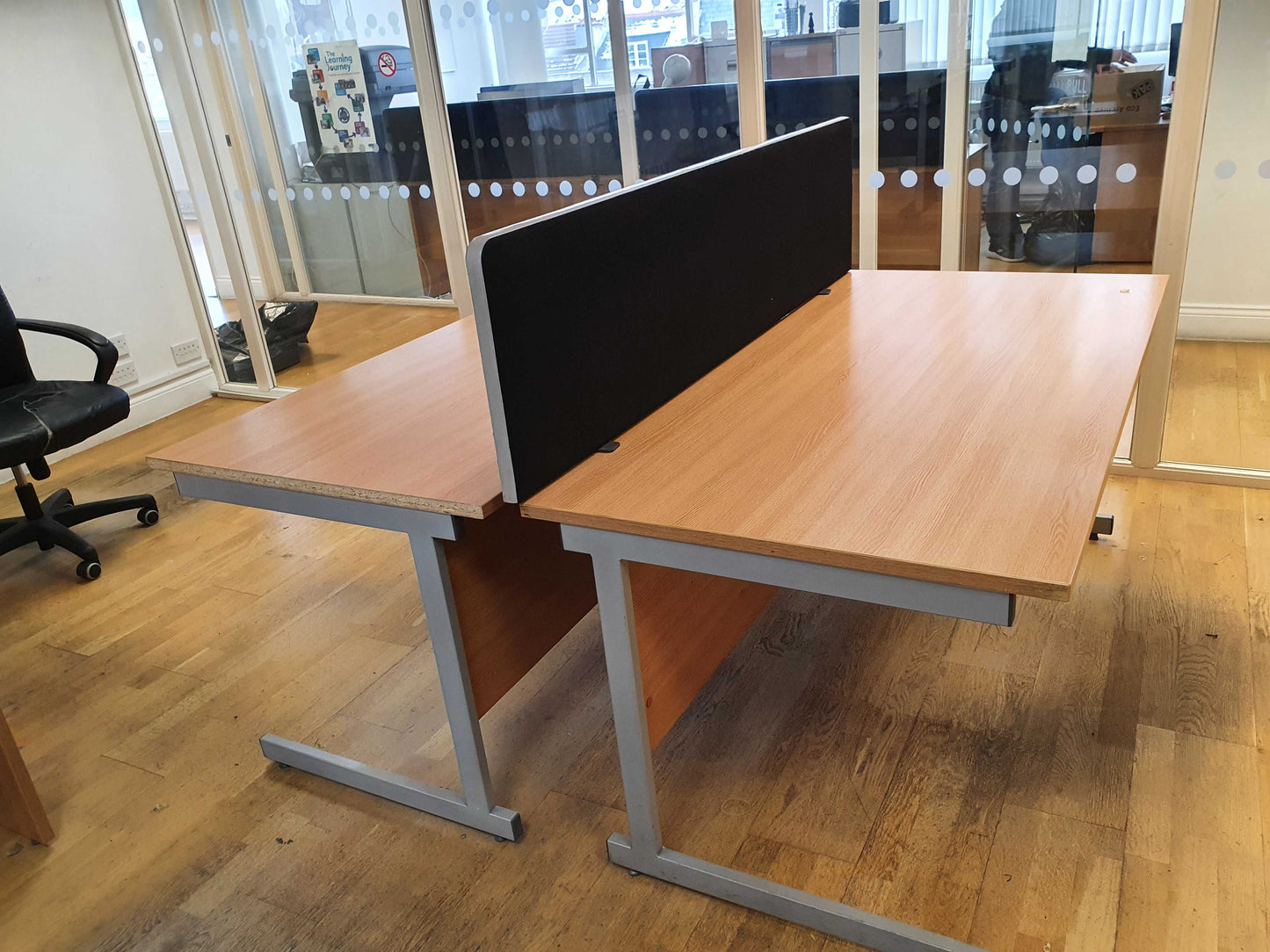 160cm x 80cm Wood fiinish desk modesty panel metal legs