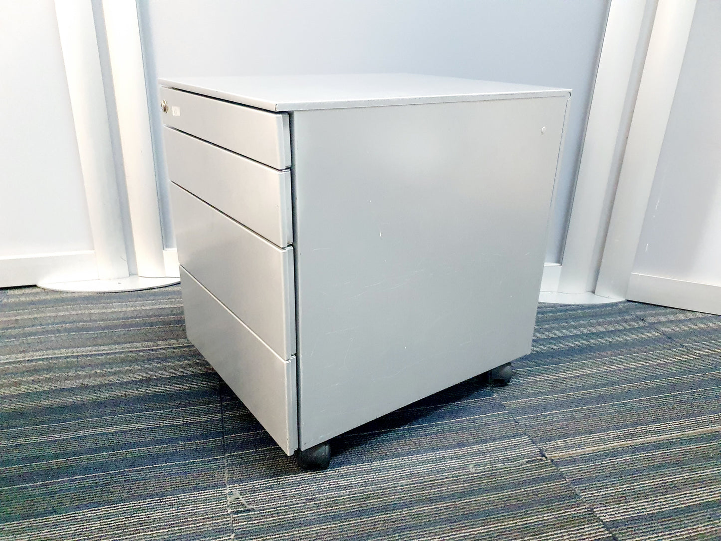 small under desk file cabinet in grey