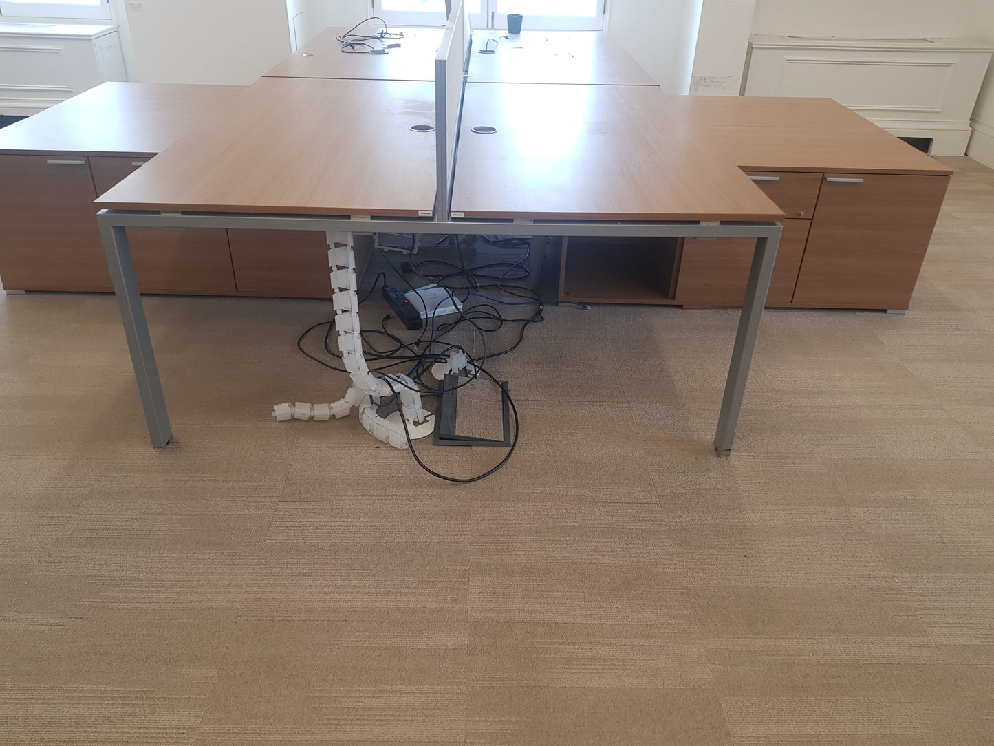 Executive High-Quality 2 person Corner Desk set - with Sideboard Storage