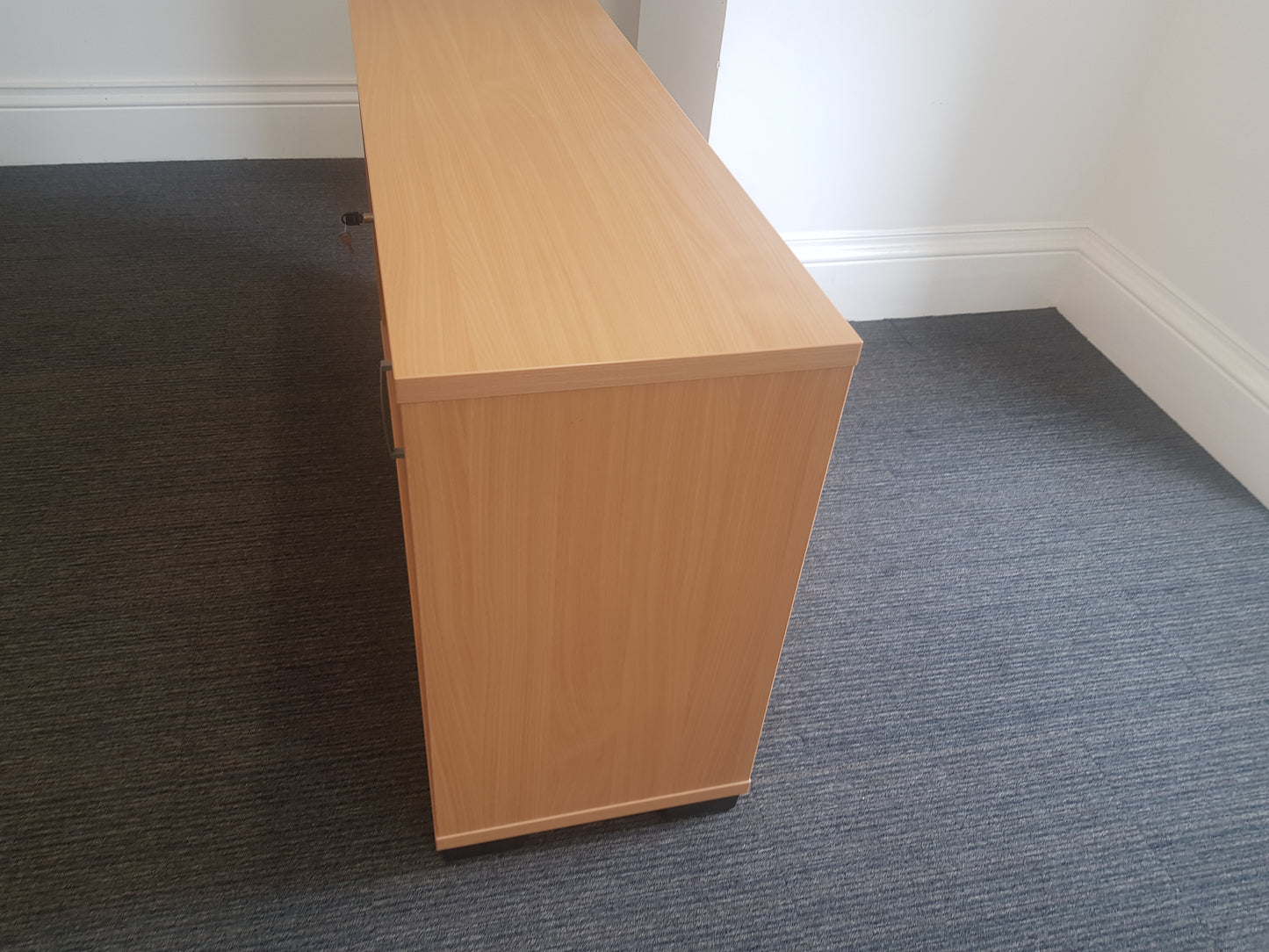 Brown Office Sliding door Storage unit