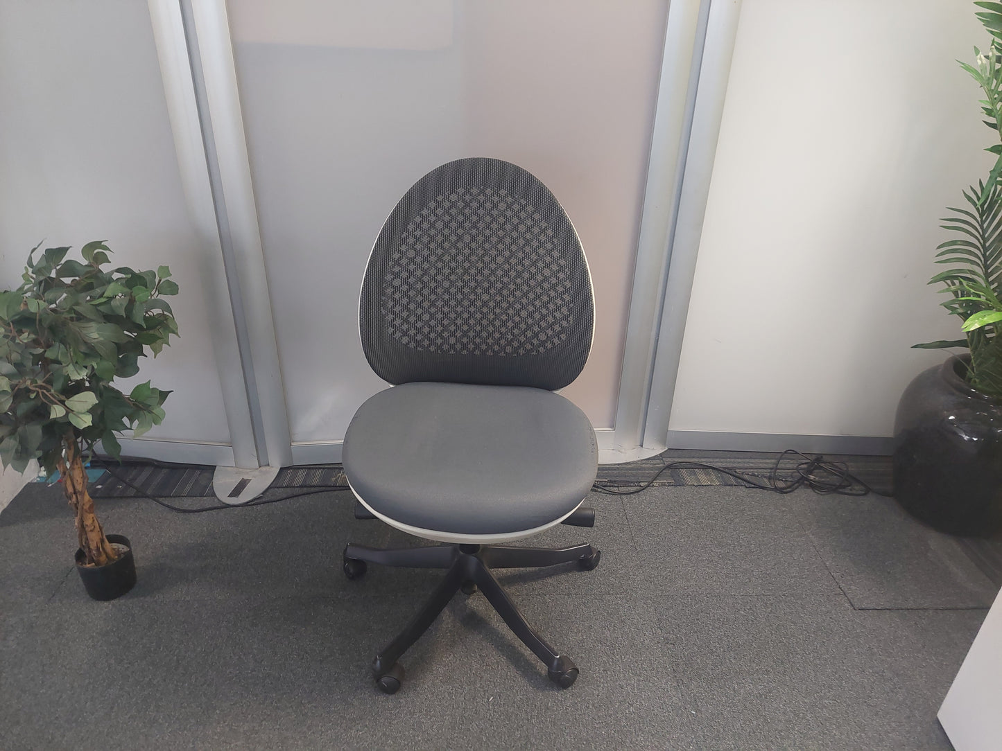 Modern egg-shaped office chair on swivel base £120 each