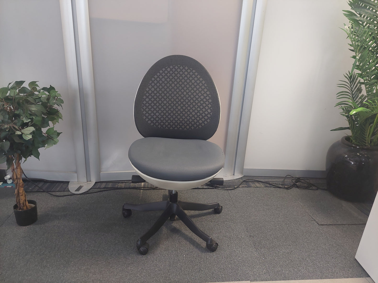 Modern egg-shaped office chair on swivel base £120 each