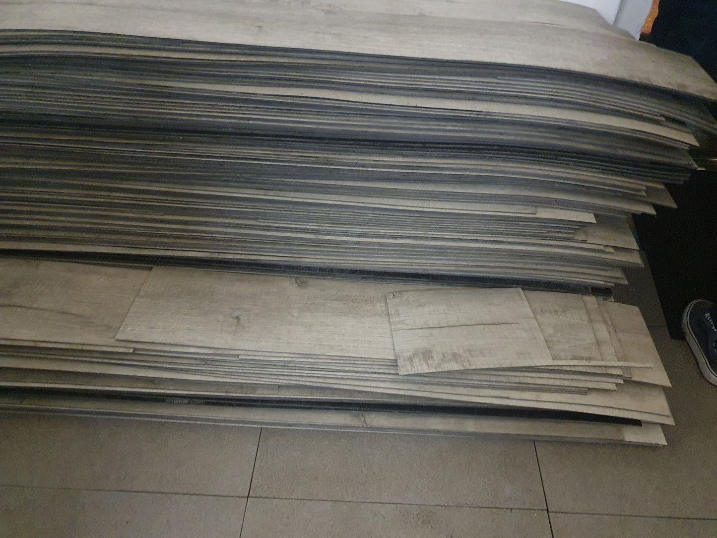 Heavy duty high quality vinyl flooring tile in a neutral mushroom colour