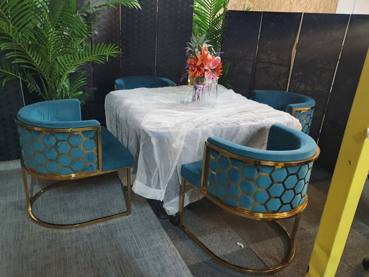 Quality Modern Living Room Accent Chair Hotel Blue Office Tub Chair with Honeycomb Backing