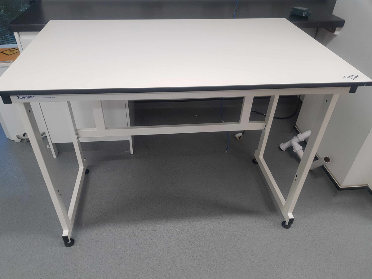 Used Single Laboratory Bench School Freestanding white Furniture Table Desk 120cm x 75cm