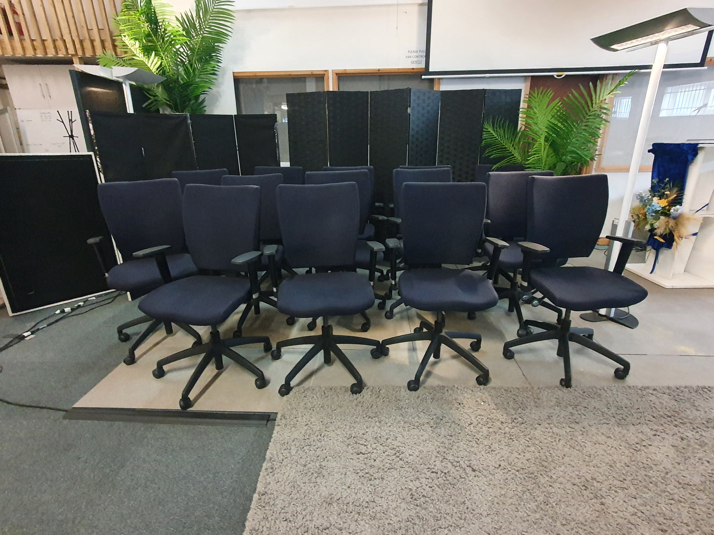 Office Navy Adjustable wheeled chair