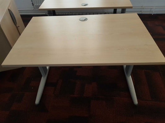 Used desk office single computer rectangle office off white 100cm x 80cm