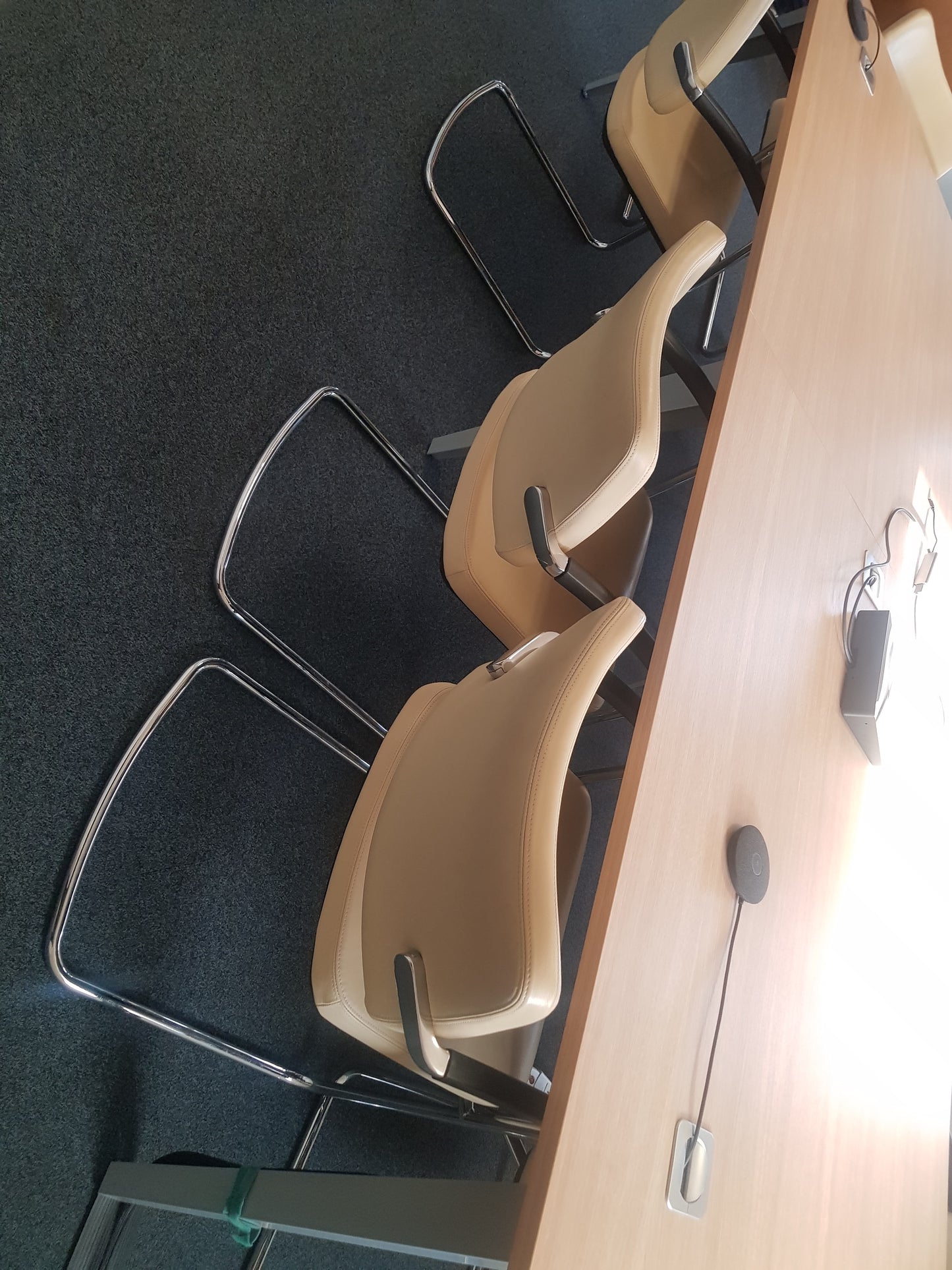 Used Boardroom table Wood finish 300cm x 120cm cable management