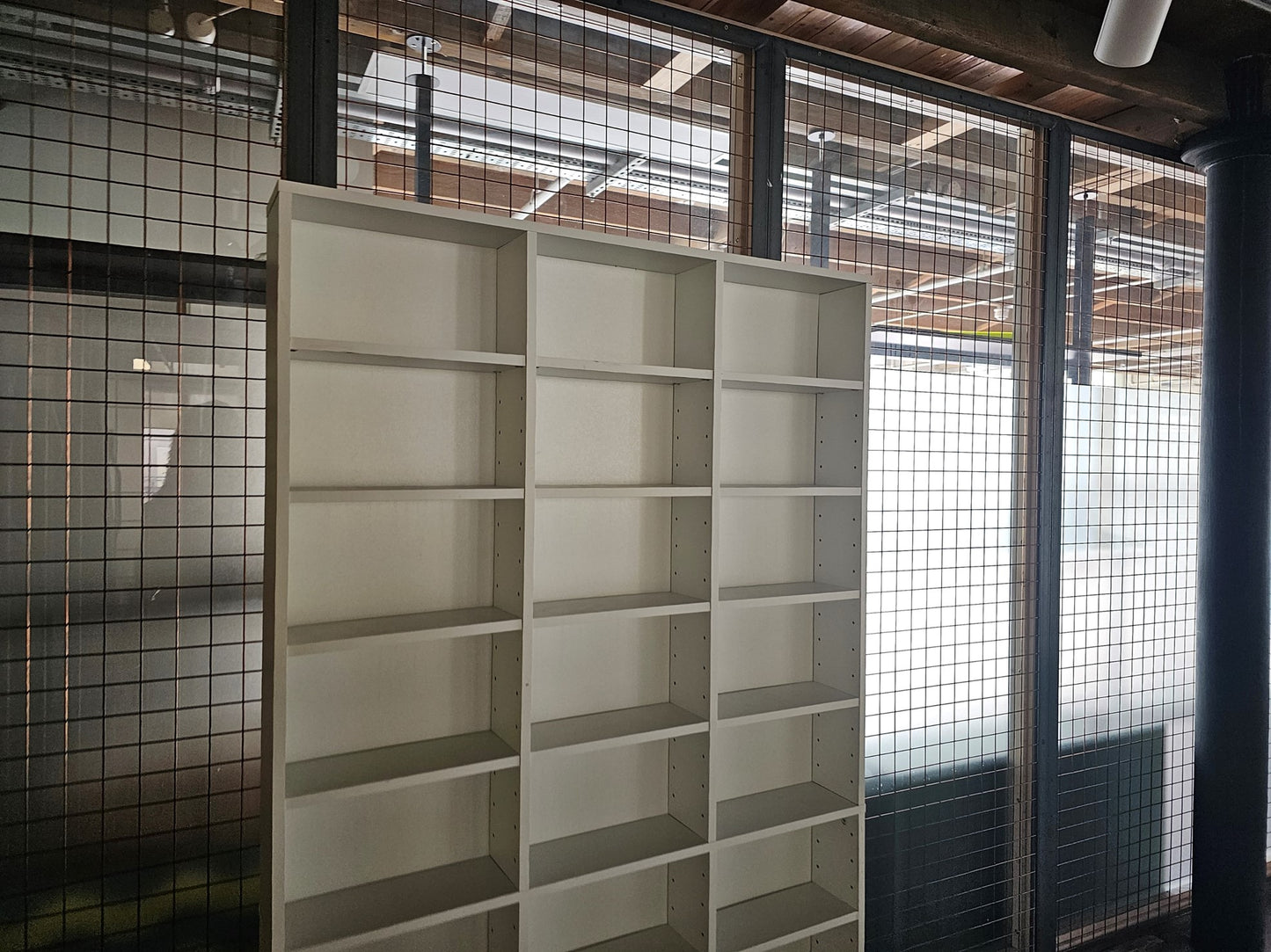 Pigeon hole media unit in white 3x9 | CDs, DVDs, Bookcase storage unit height-adjustable, removable shelves H:180cm W:102cm D: 15cm, 23cm