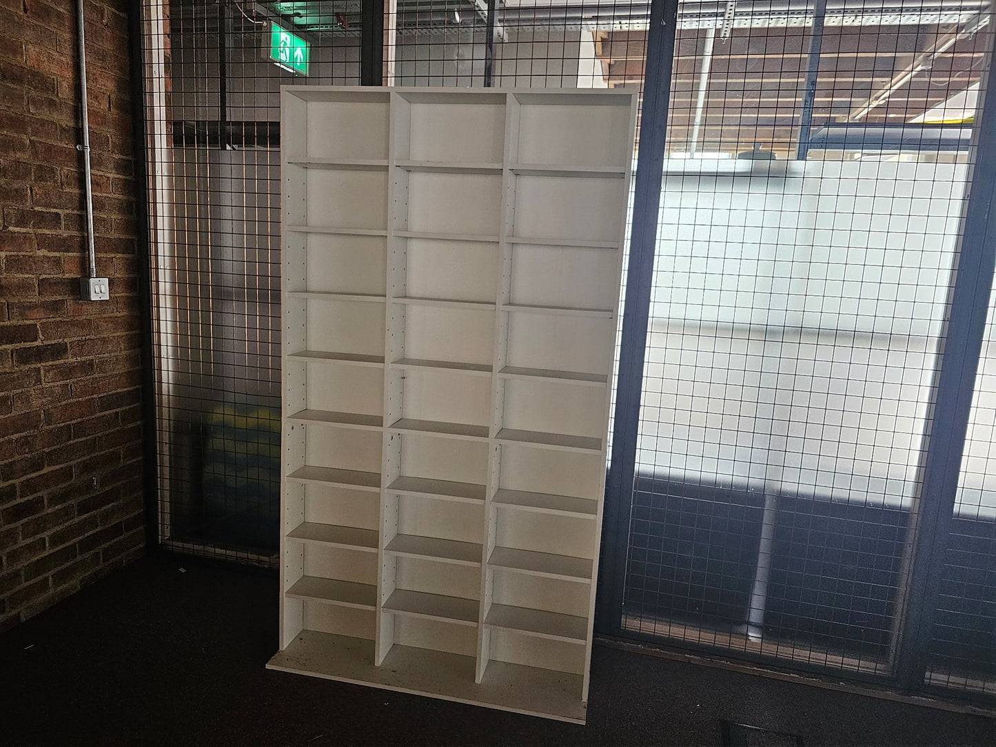 Pigeon hole media unit in white 3x9 | CDs, DVDs, Bookcase storage unit height-adjustable, removable shelves H:180cm W:102cm D: 15cm, 23cm