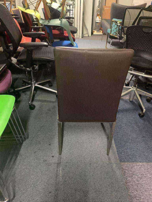 Used leather look chairs brown dining meeting office