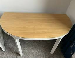 Ikea Bekant Semi-Circle Desktop in Wood and White Finish