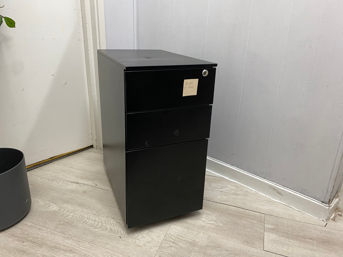Slimline black Office under desk drawer (H 60cm W 30cm D 50cm)