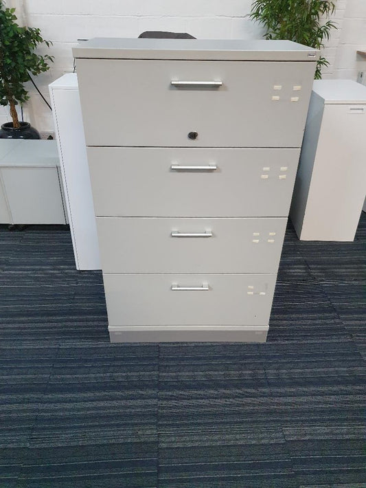 KINNARPS Pale Grey 4 DRAWER LATERAL FILING CABINET 80cm x 42.5cm H:133.4cm