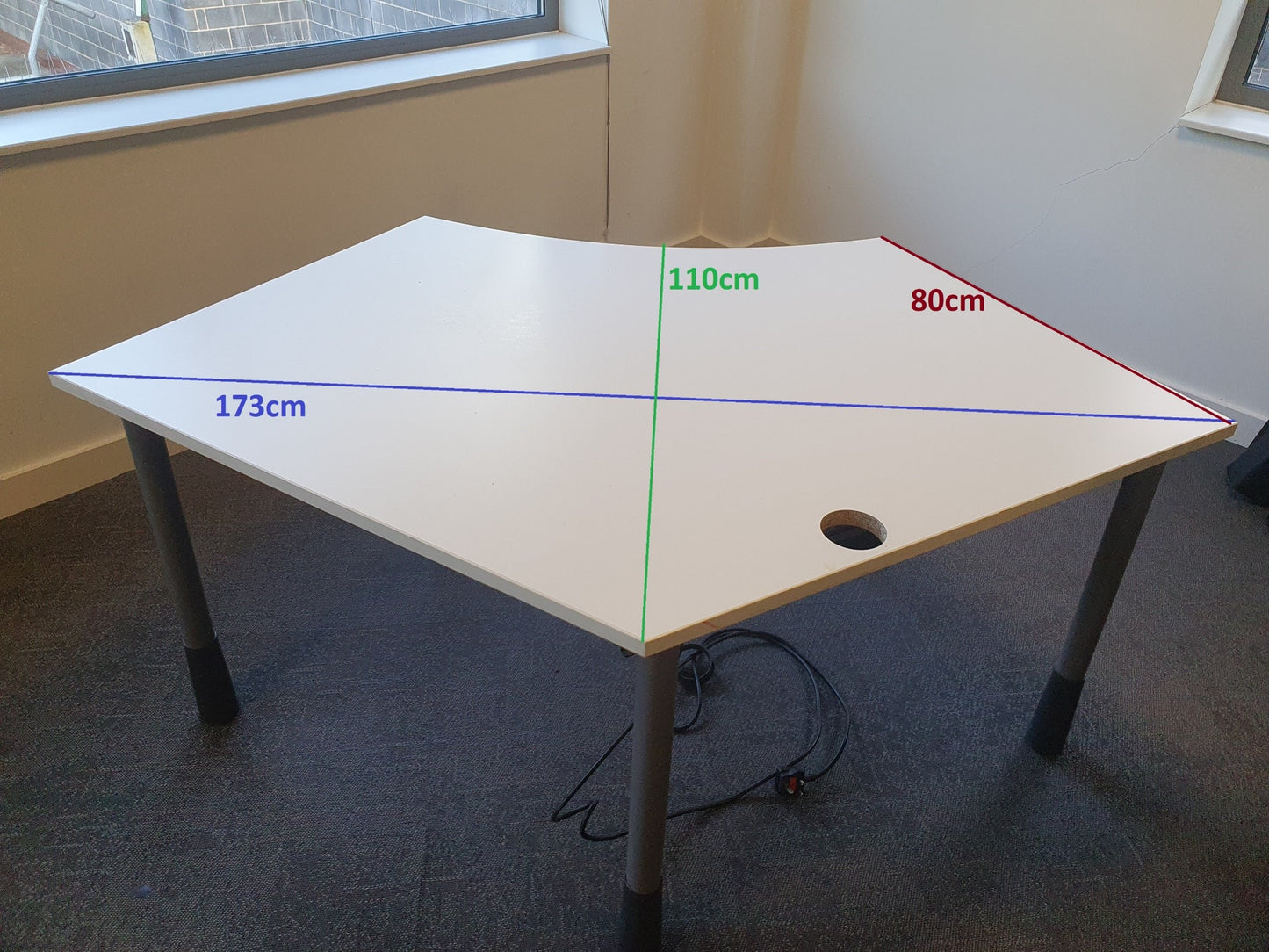 White Office Arc Corner Table