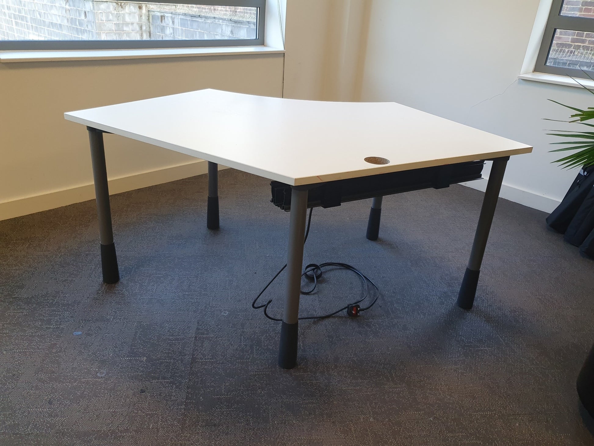 White Office Desk with grey legs