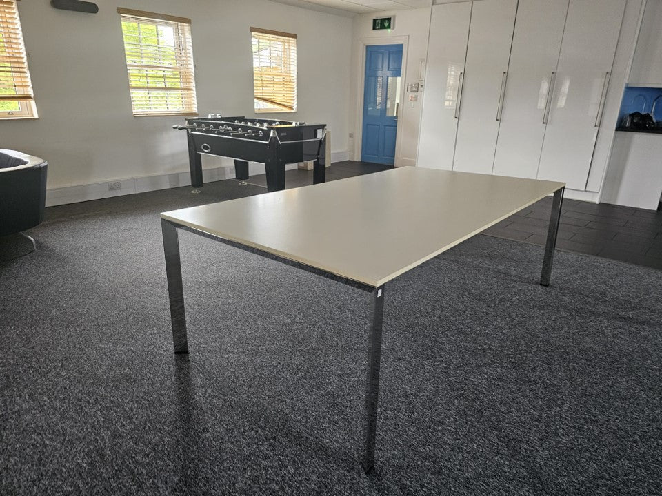 White canteen and training room table 207cm x 95cm