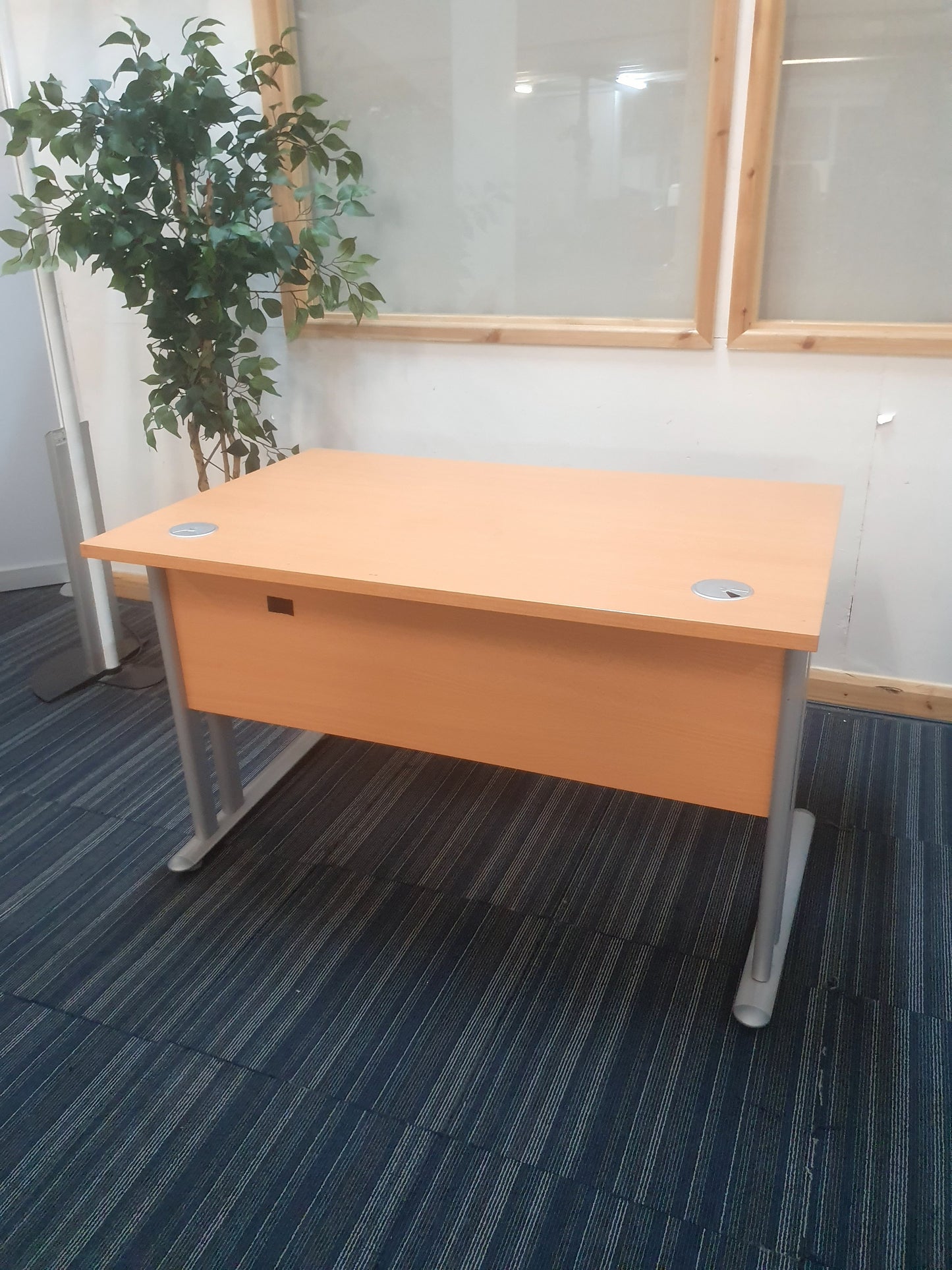 Wood fiinish desk modesty panel metal legs