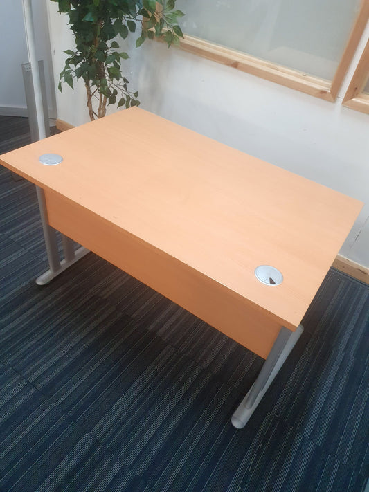 Wood fiinish desk modesty panel metal legs