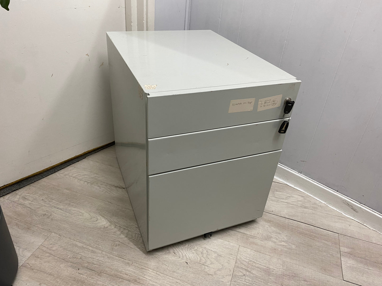 Pale Grey Office Under Desk Drawer, W= 42cm H= 56cm D= 56.5cm