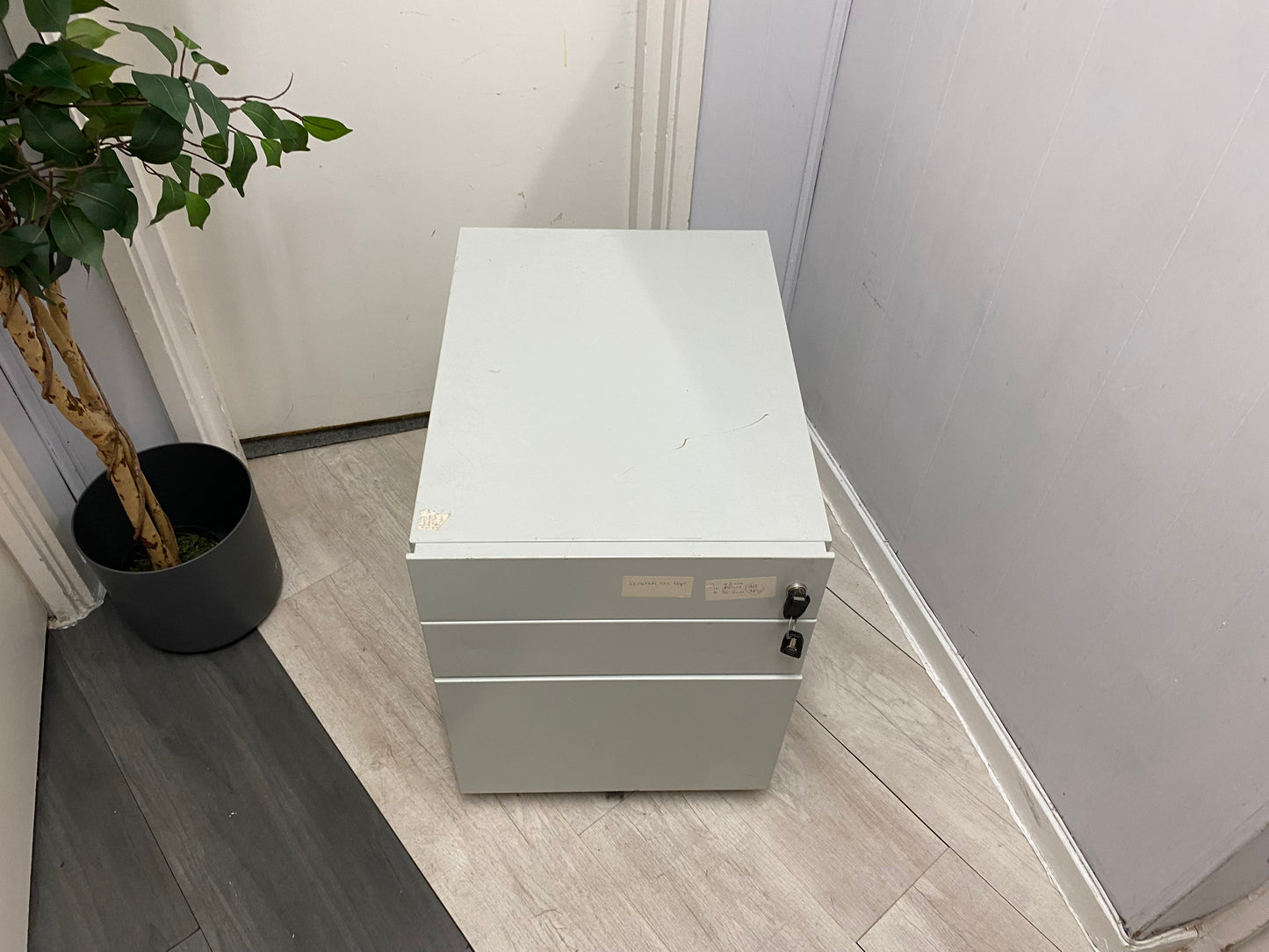 Pale Grey Office Under Desk Drawer, W= 42cm H= 56cm D= 56.5cm