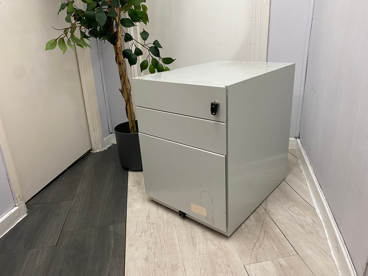 Pale Grey Office Under Desk Drawer, W= 42cm H= 56cm D= 56.5cm