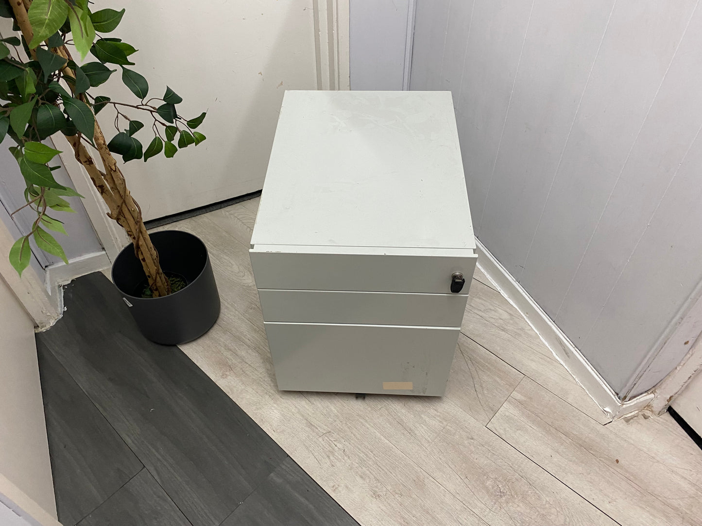Pale Grey Office Under Desk Drawer, W= 42cm H= 56cm D= 56.5cm