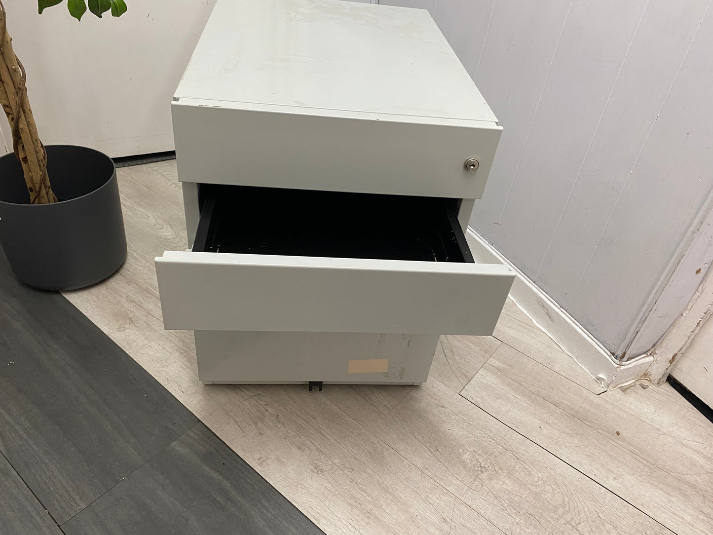 Pale Grey Office Under Desk Drawer, W= 42cm H= 56cm D= 56.5cm