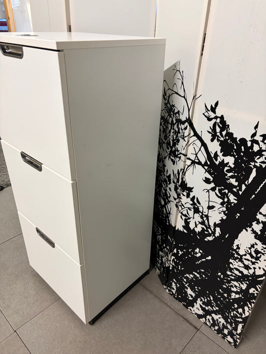 Pre-owned Ikea Galant office filing cabinet slow closing drawers H 120cm W 50.5cm D 45cm combination lock - White