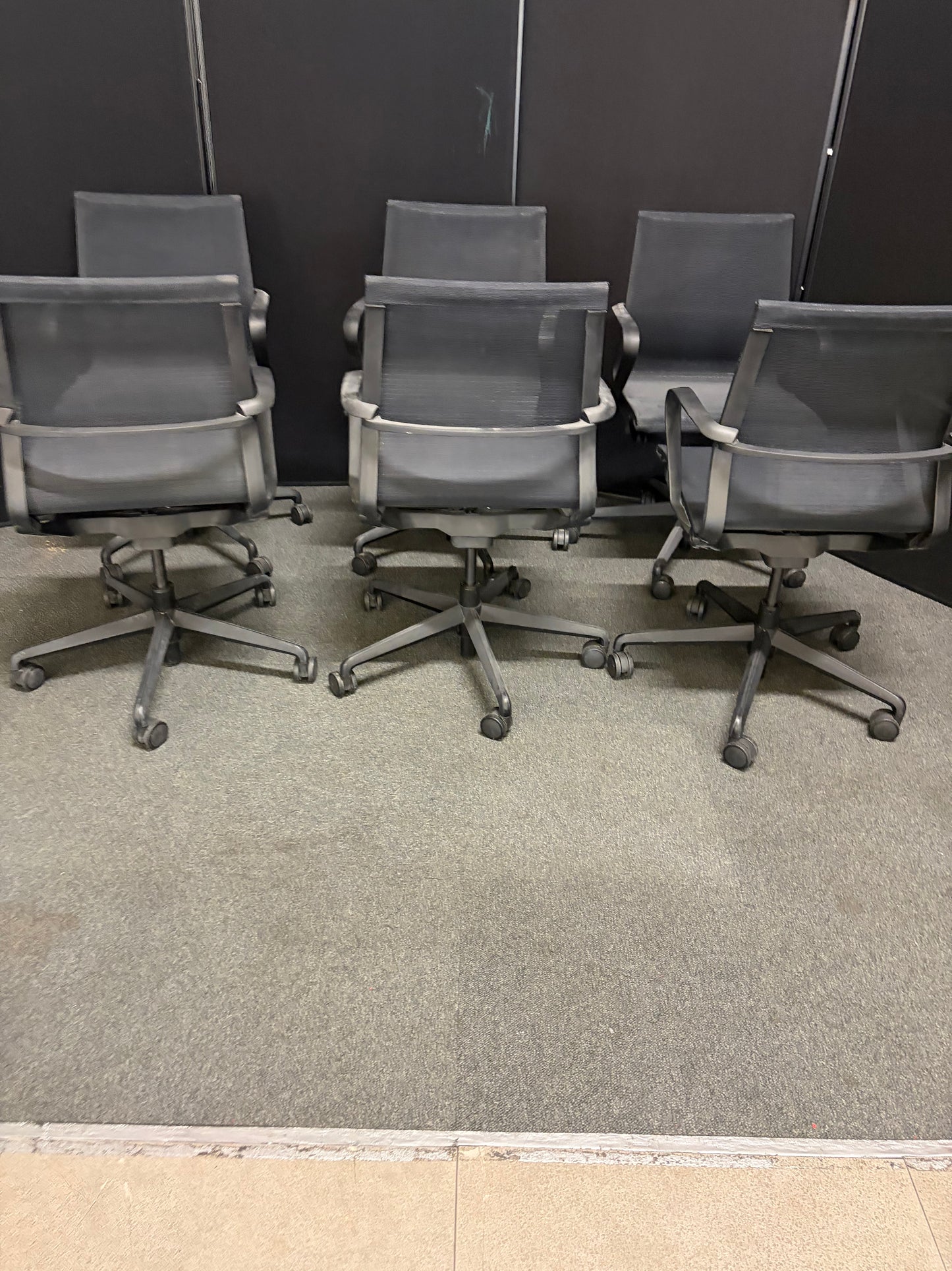 Used chairs meeting swivel office grey all mesh chairs