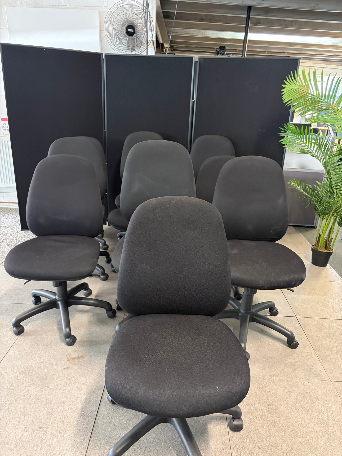 Used Office Chair Swivel Height Adjustment ergonomic black armless
