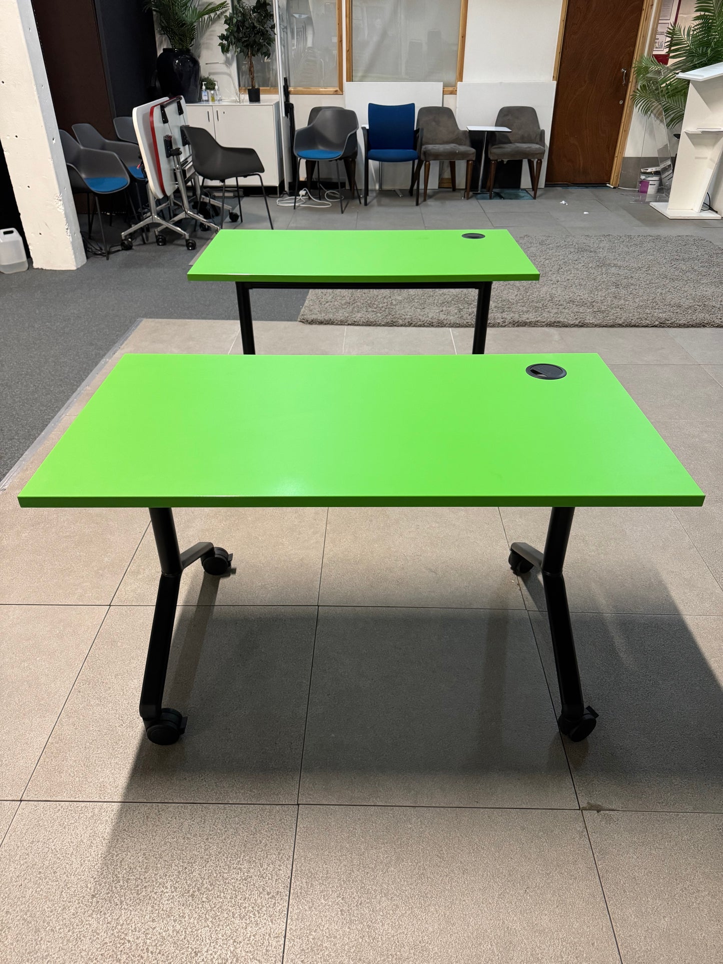 Verco Folding Colour Office Table Mobile conference Dark Green Desk