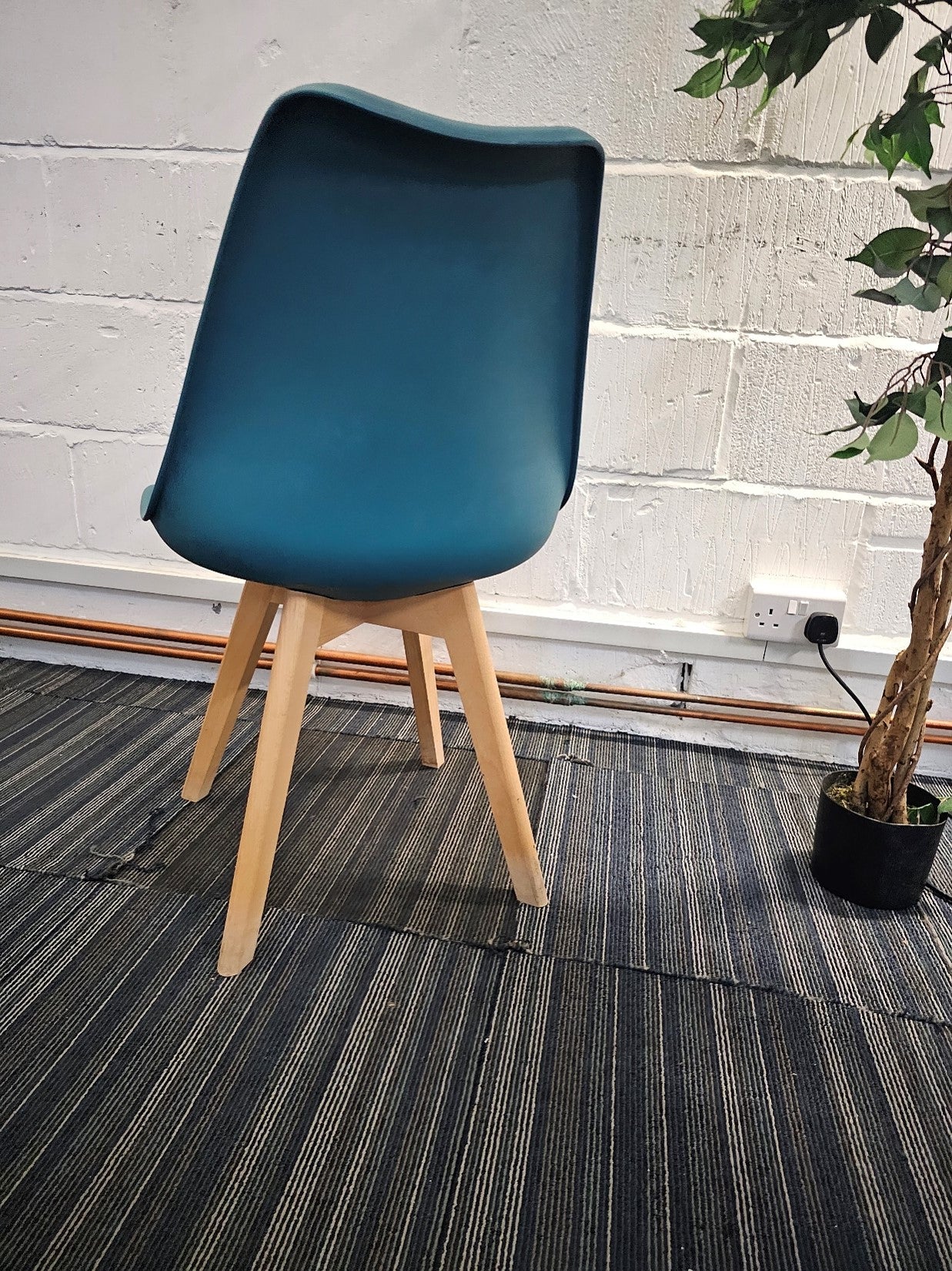 Moulded Coloured Dining Chair by Mmilo Eiffel Style with Plastic Padded Seat