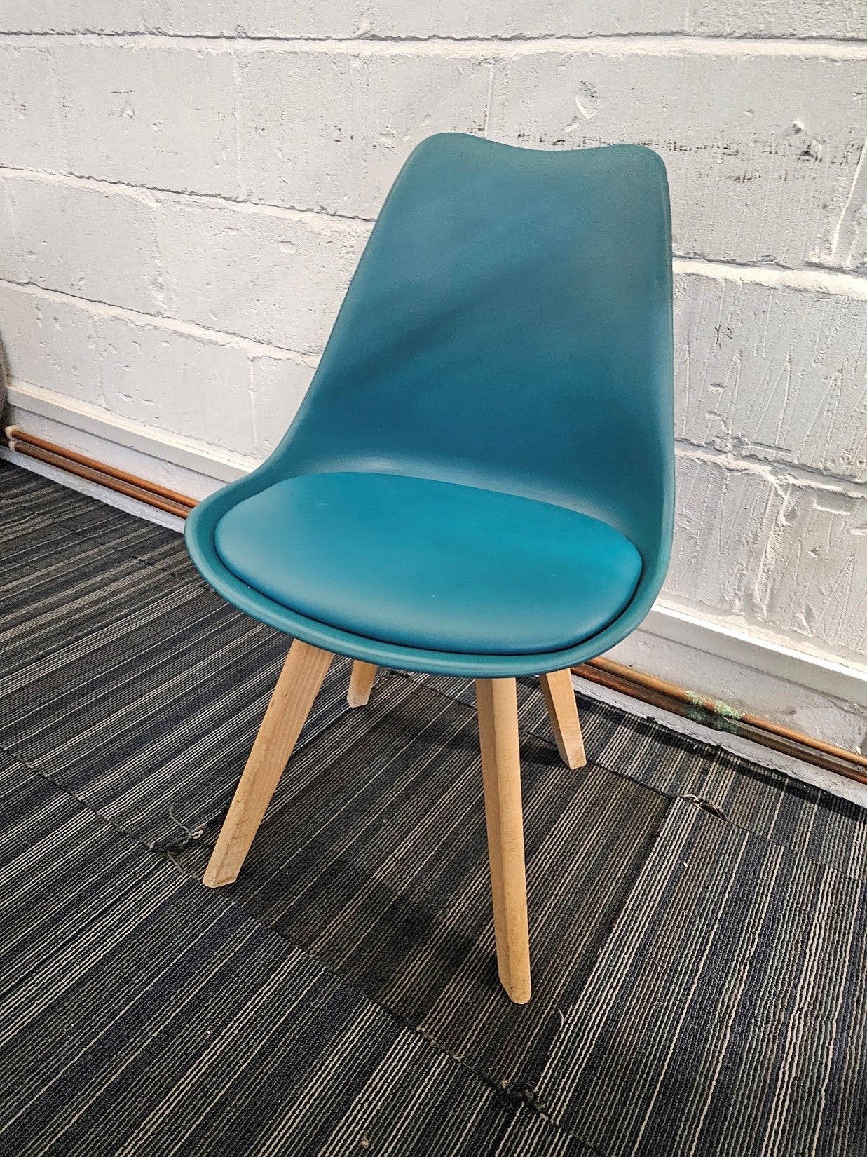 Moulded Coloured Dining Chair by Mmilo Eiffel Style with Plastic Padded Seat