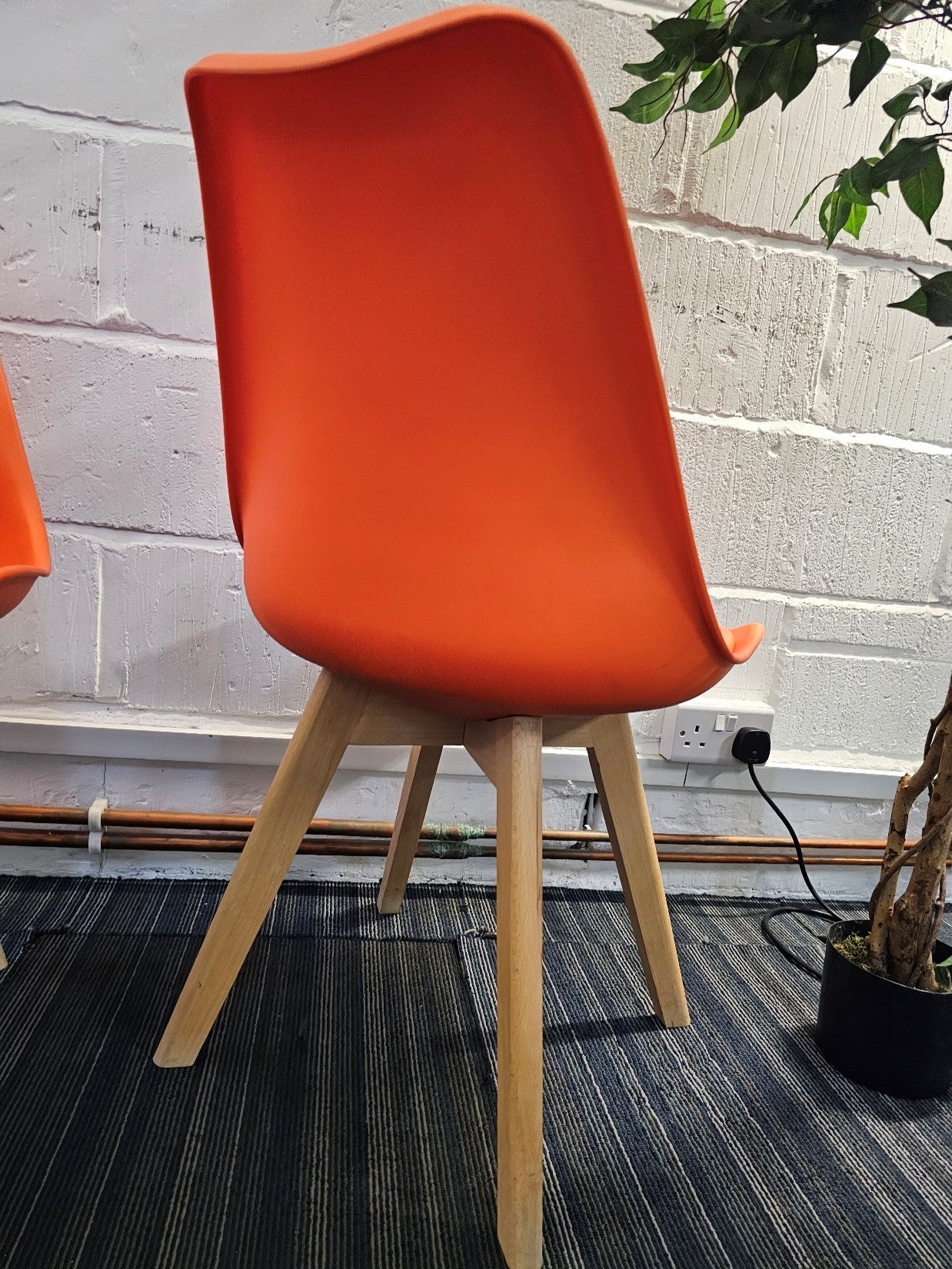Moulded Coloured Dining Chair by Mmilo Eiffel Style with Plastic Padded Seat