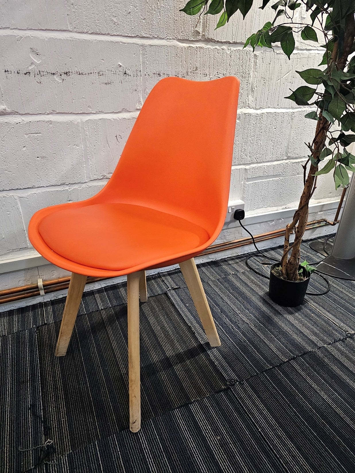 Moulded Coloured Dining Chair by Mmilo Eiffel Style with Plastic Padded Seat