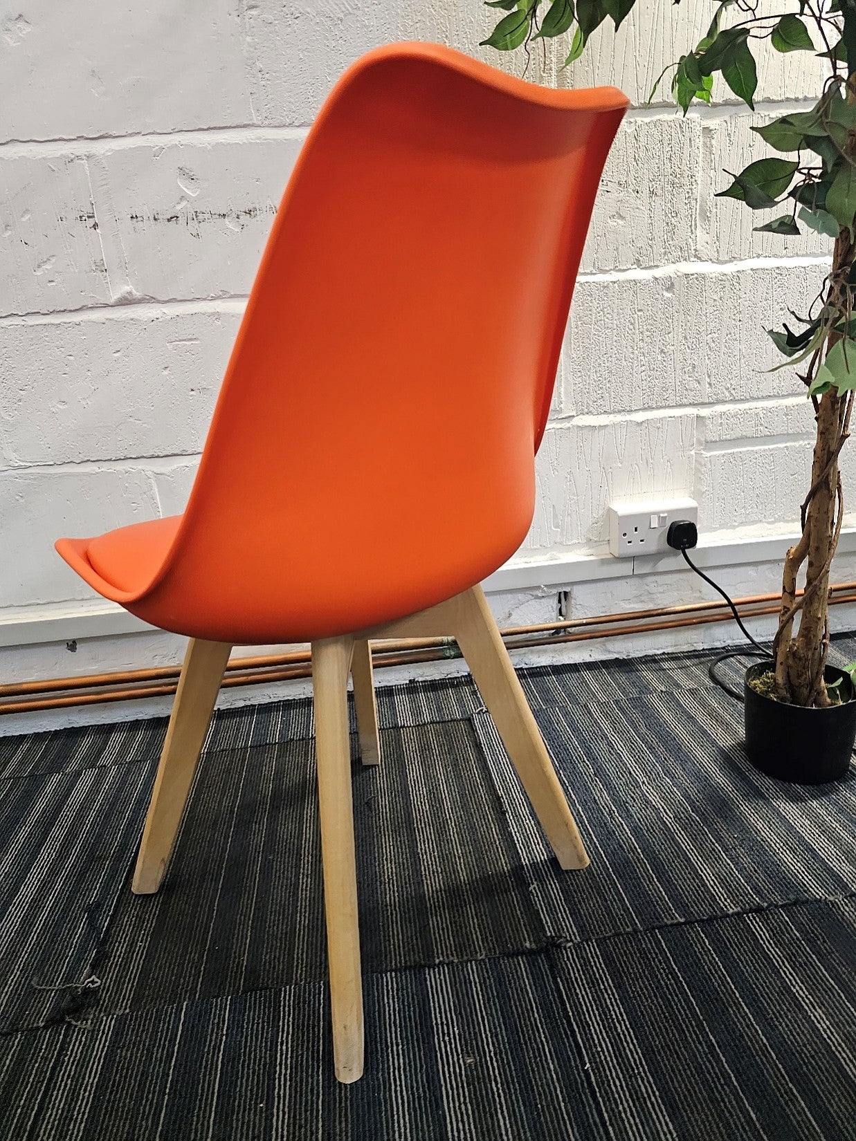 Moulded Coloured Dining Chair by Mmilo Eiffel Style with Plastic Padded Seat