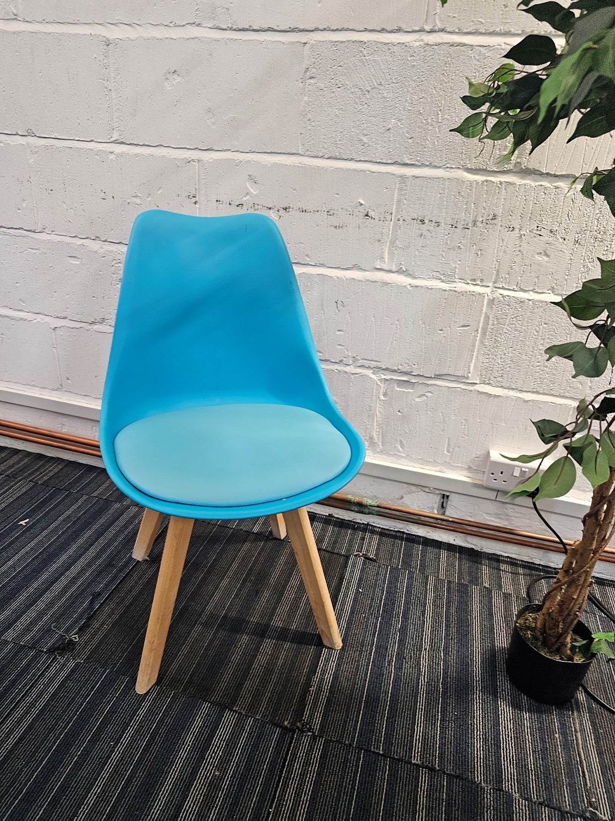 Moulded Coloured Dining Chair by Mmilo Eiffel Style with Plastic Padded Seat