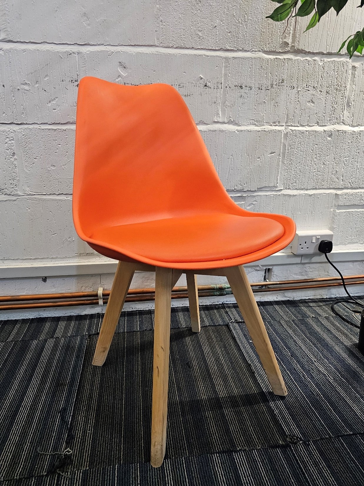 Moulded Coloured Dining Chair by Mmilo Eiffel Style with Plastic Padded Seat