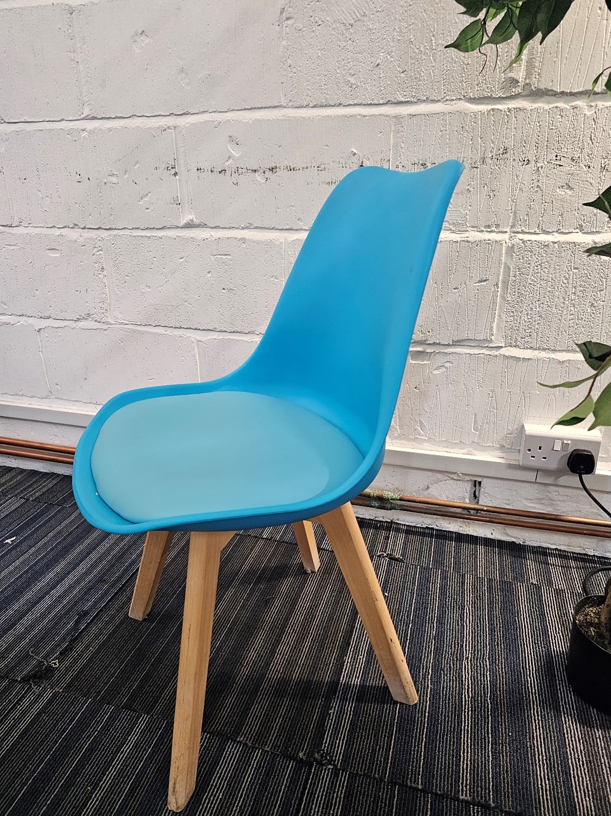 Moulded Coloured Dining Chair by Mmilo Eiffel Style with Plastic Padded Seat