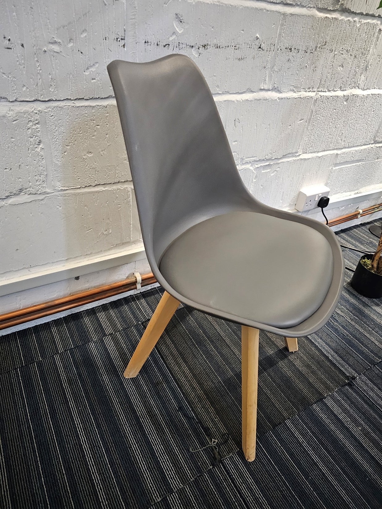Moulded Coloured Dining Chair by Mmilo Eiffel Style with Plastic Padded Seat