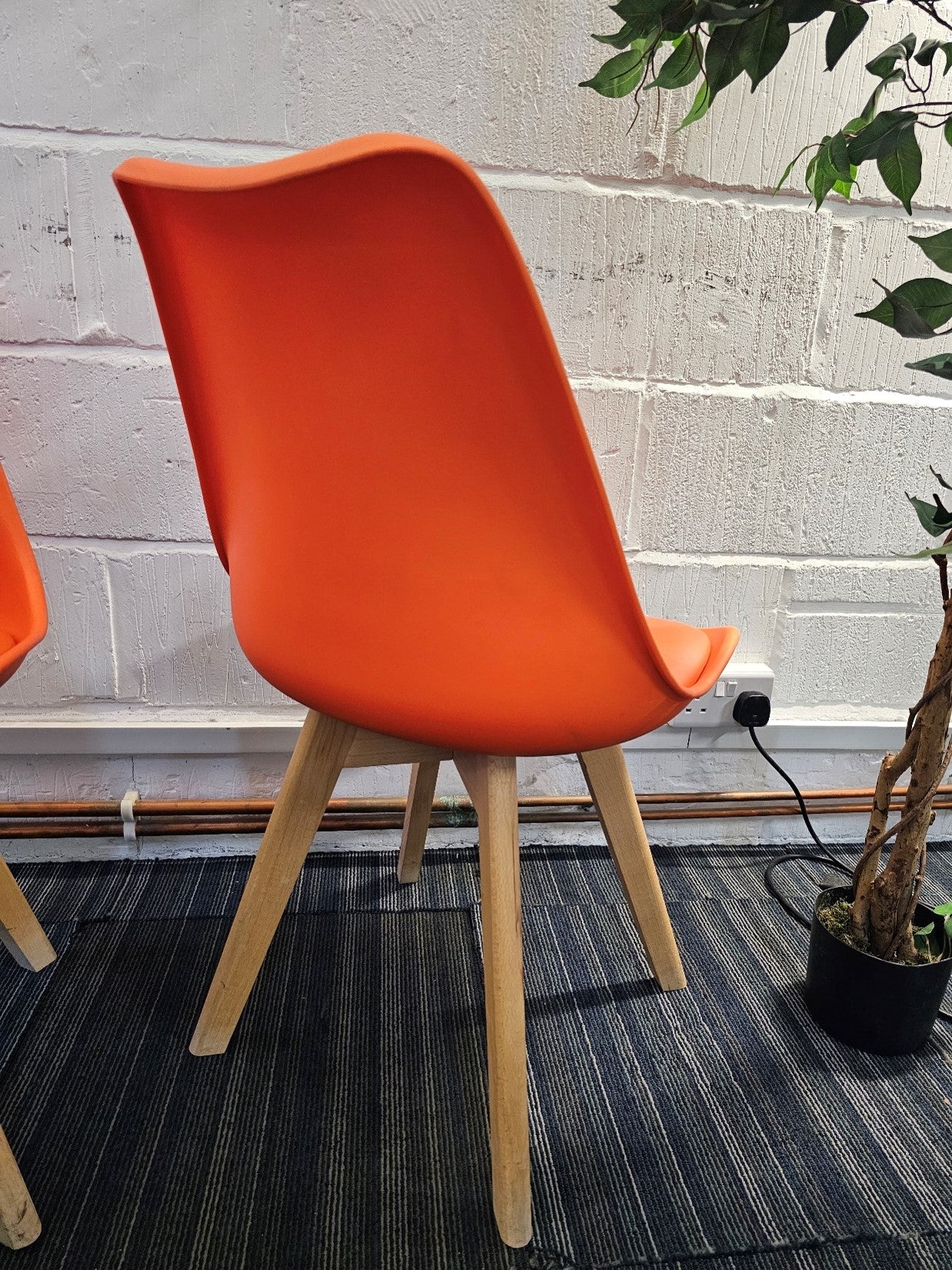 Moulded Coloured Dining Chair by Mmilo Eiffel Style with Plastic Padded Seat