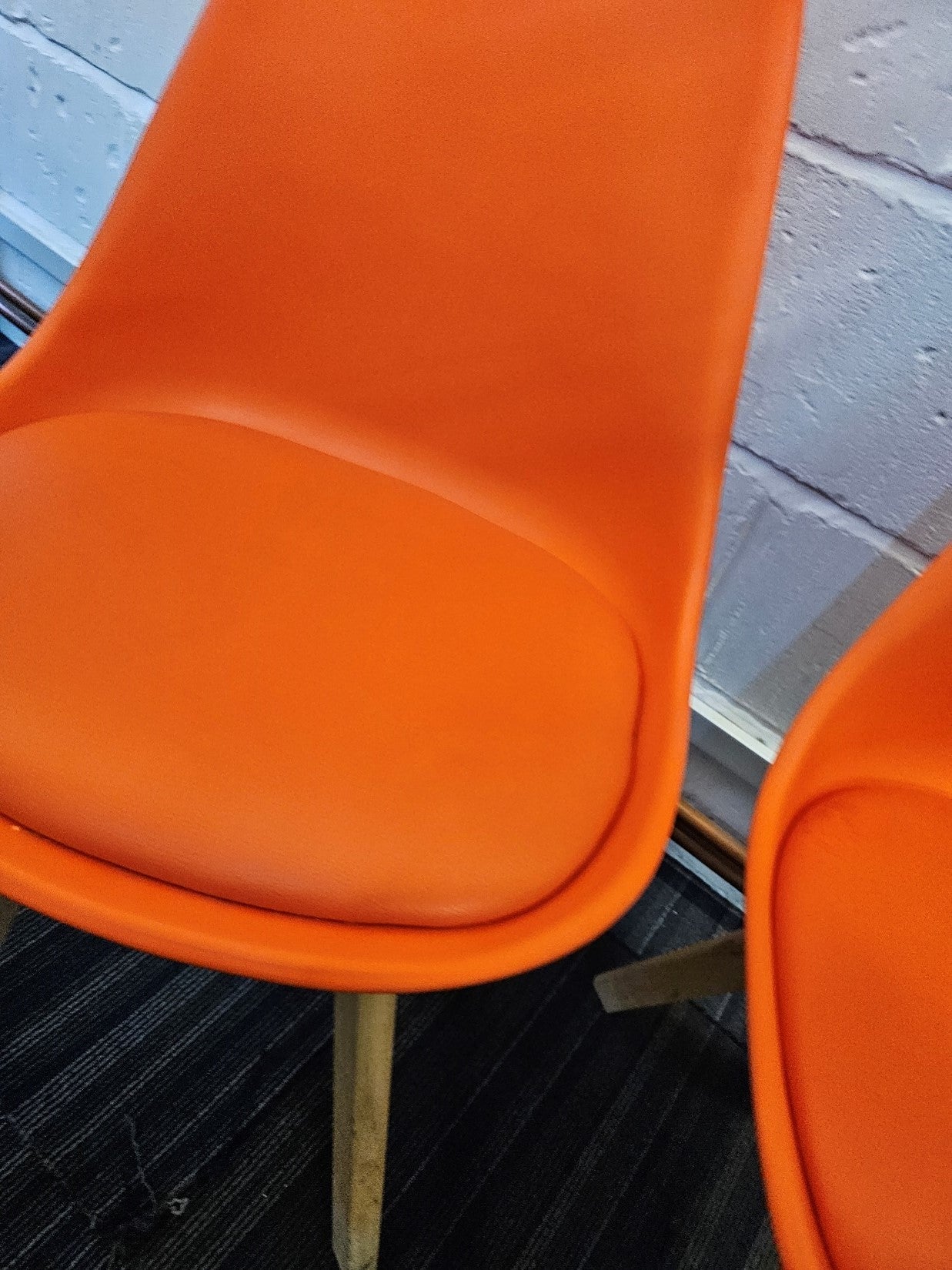 Moulded Coloured Dining Chair by Mmilo Eiffel Style with Plastic Padded Seat