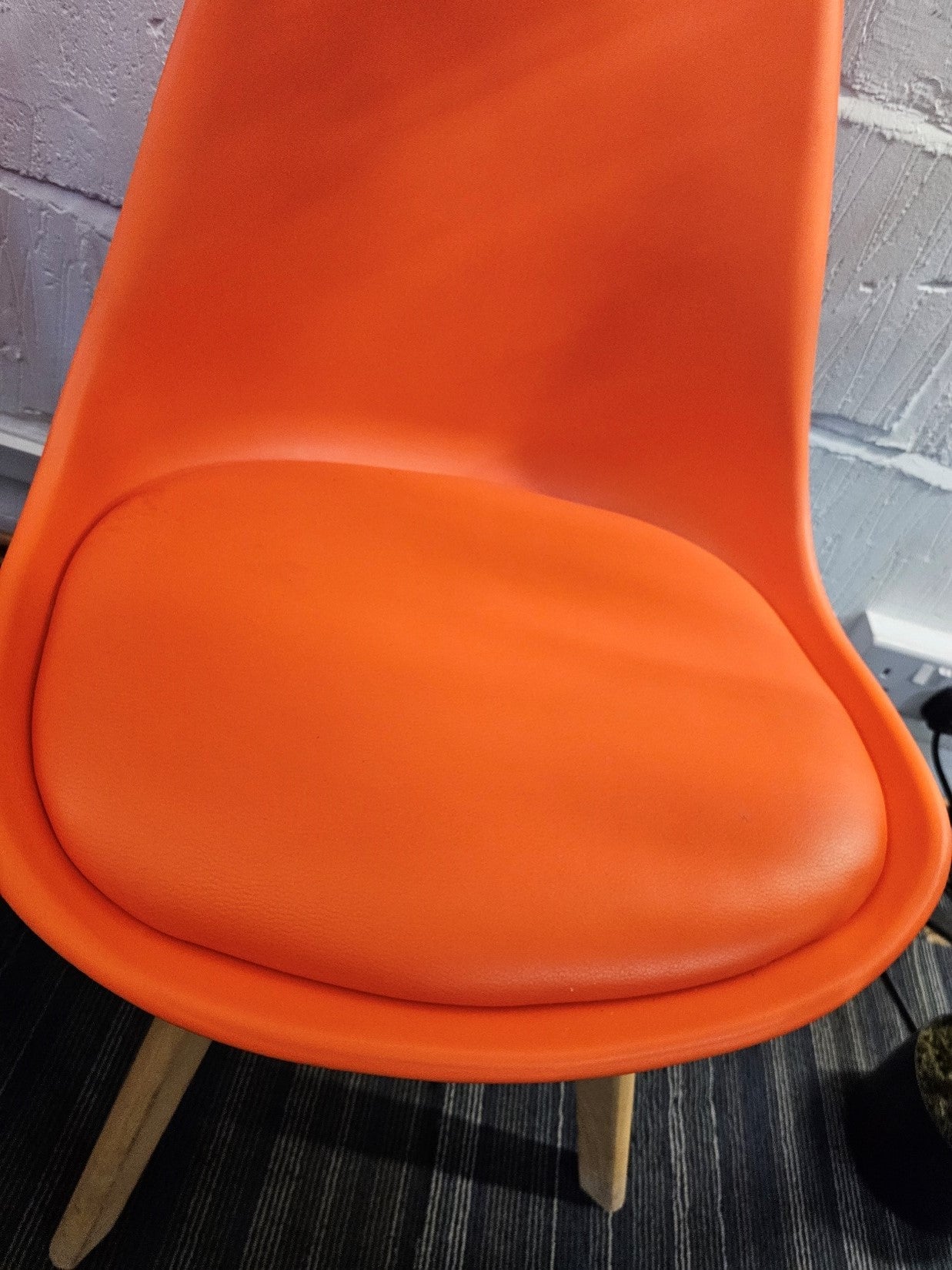 Moulded Coloured Dining Chair by Mmilo Eiffel Style with Plastic Padded Seat