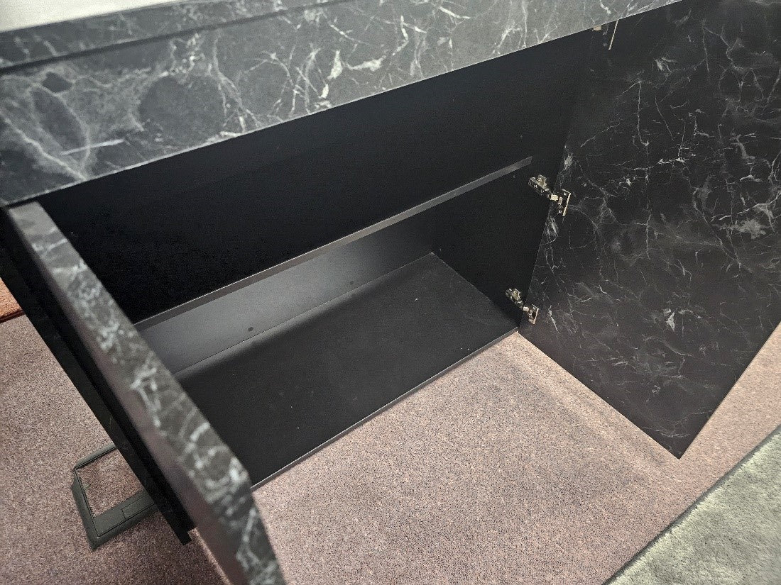 Marble-look High Breakfast Bar Kitchen Island