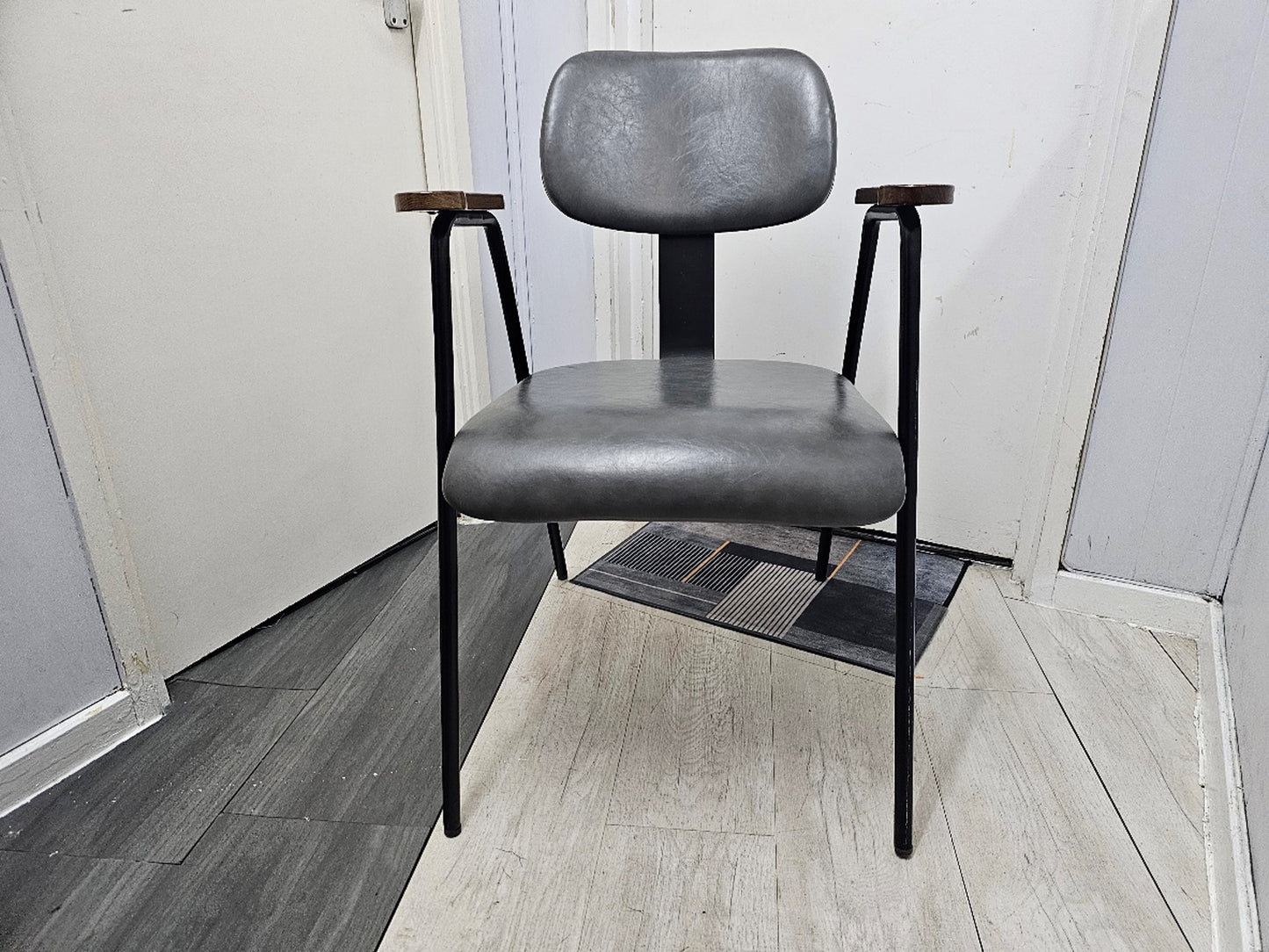 Santino Grey leather waiting room chair