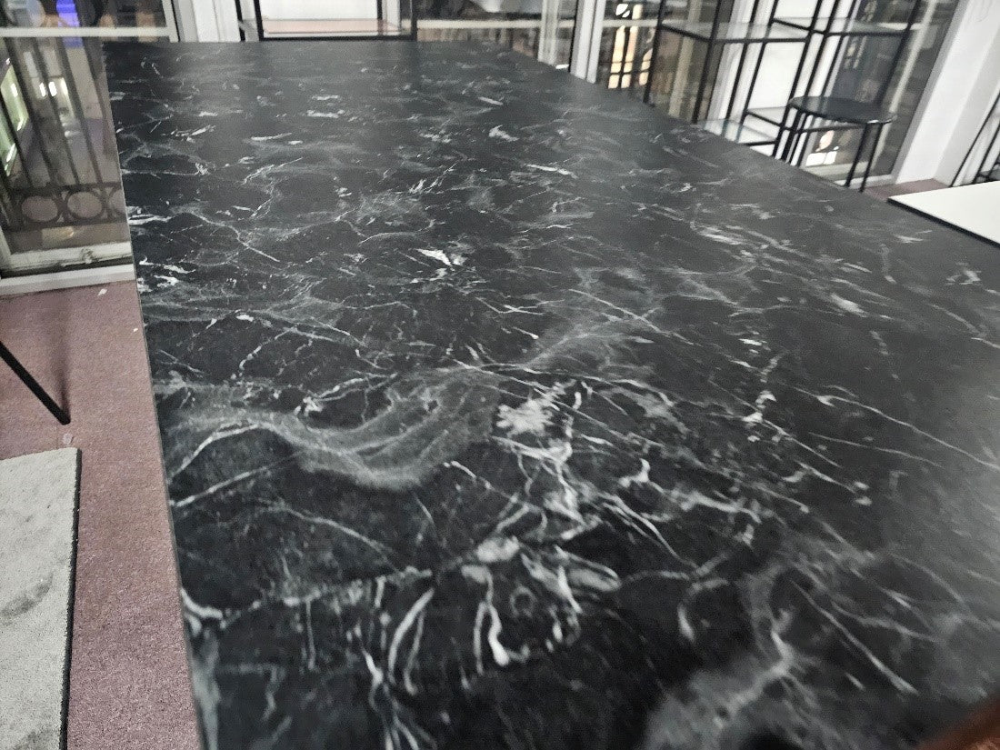 Marble-look High Breakfast Bar Kitchen Island