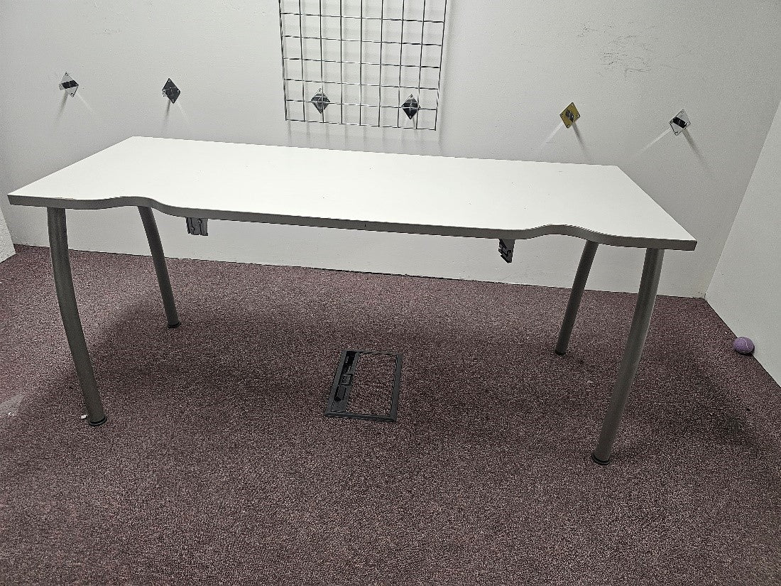 White home office workstation 1600mm