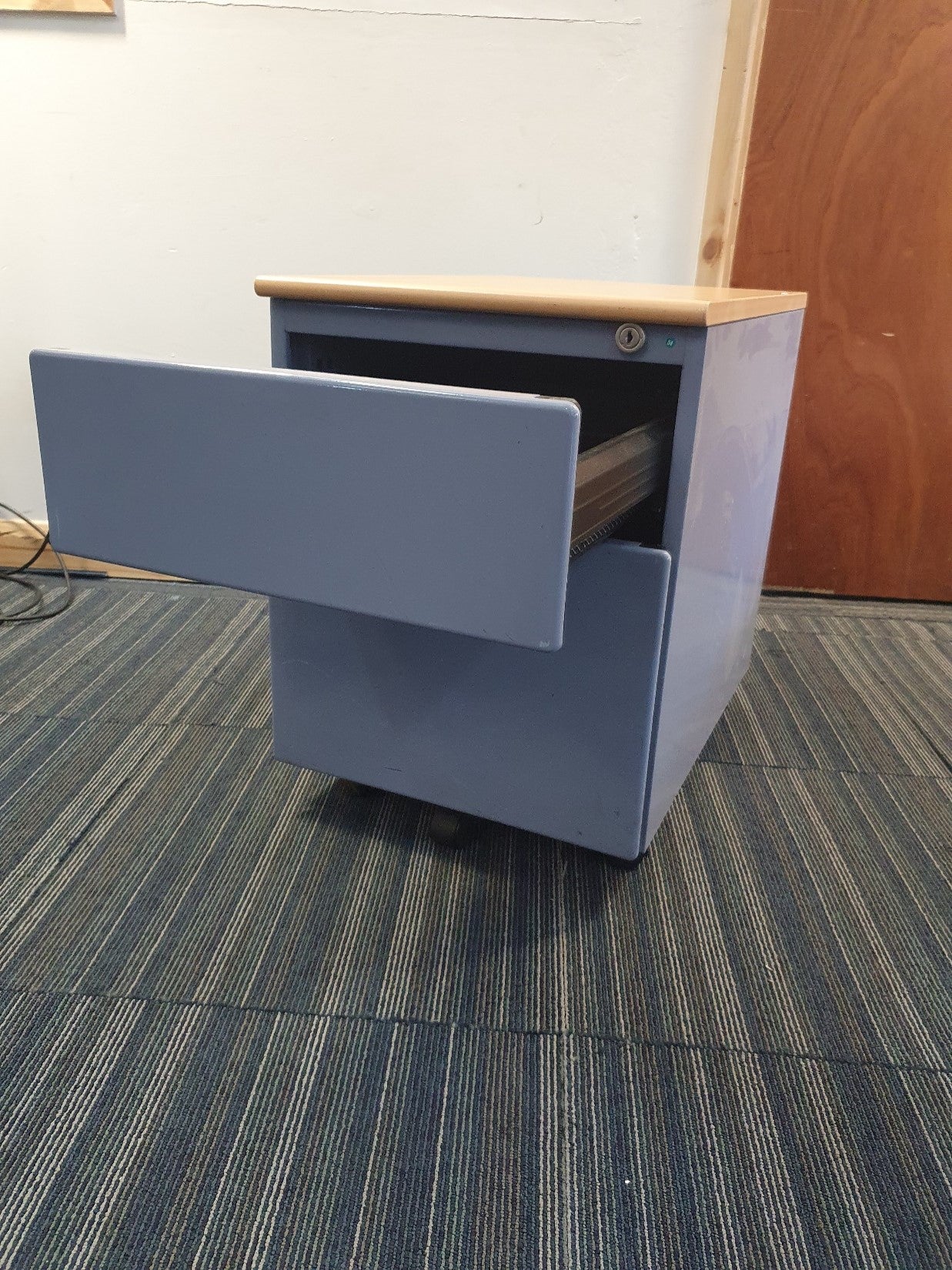 Blue-Wood Office Under Drawer Unit