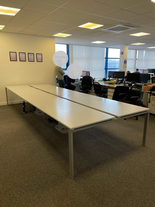 Herman Miller 6 Seater Office Bench/Pod Desks/Tables 160cm W= 480cm H= 73cm